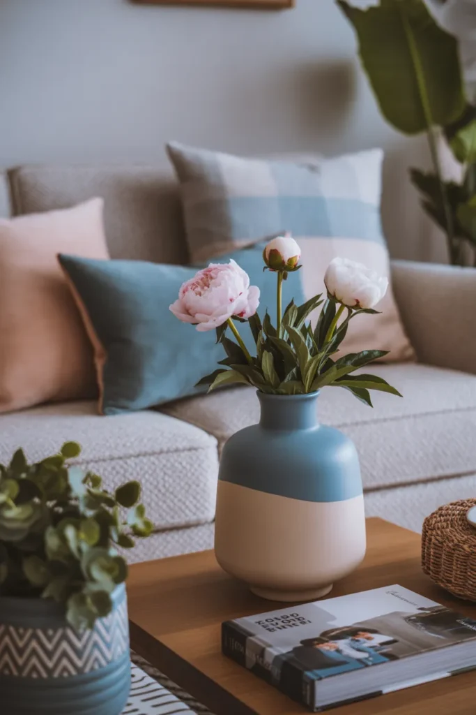 Color-Blocked Ceramic Vase