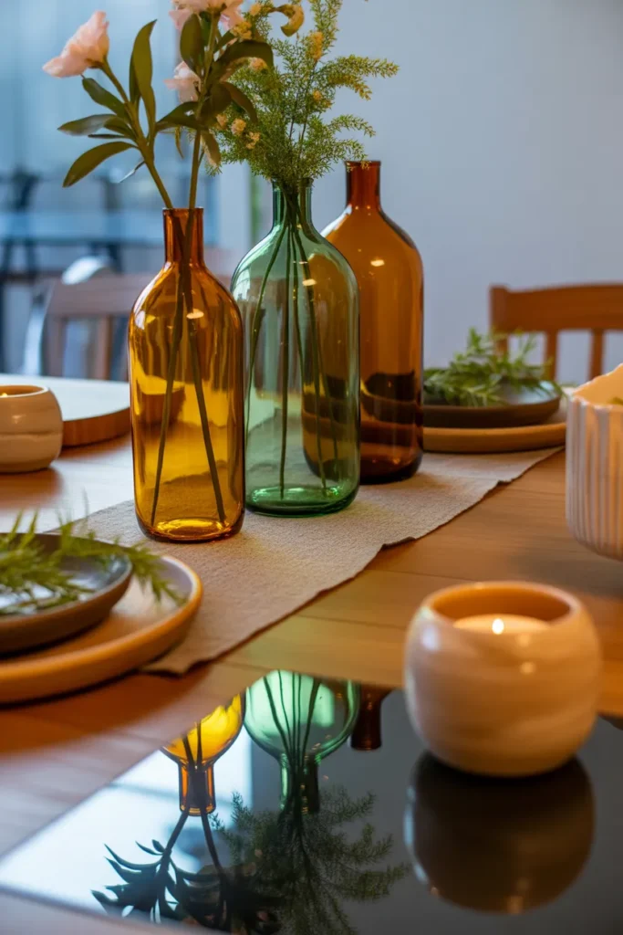 Colored Glass Bottle Vase