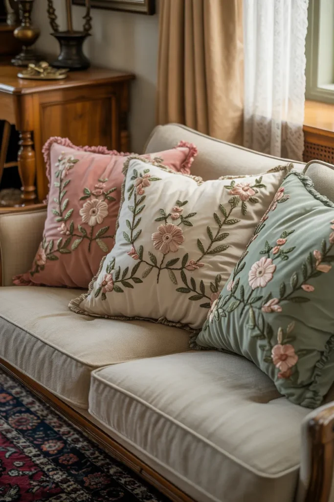 Embroidered Throw Pillows
