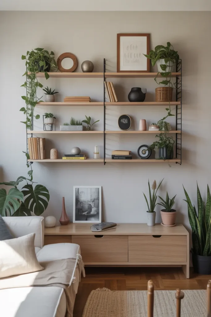 Floating Wood Shelves