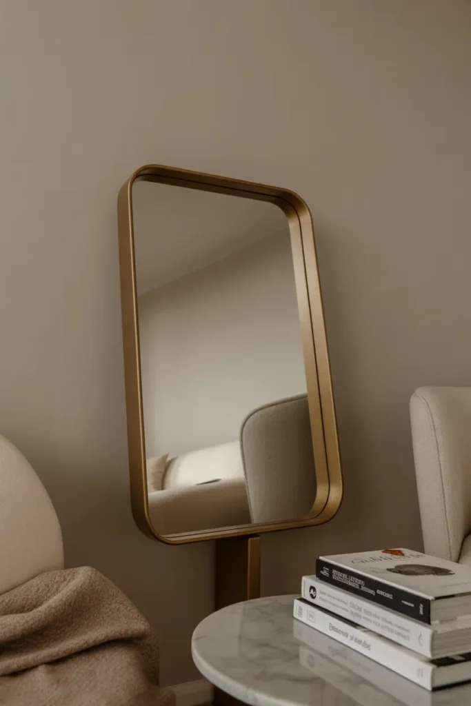 Gold Floating Frame Mirror
