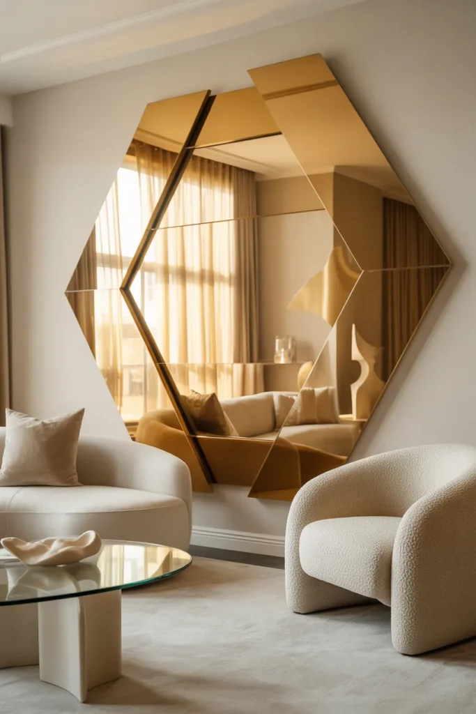 Gold Geometric Mirror