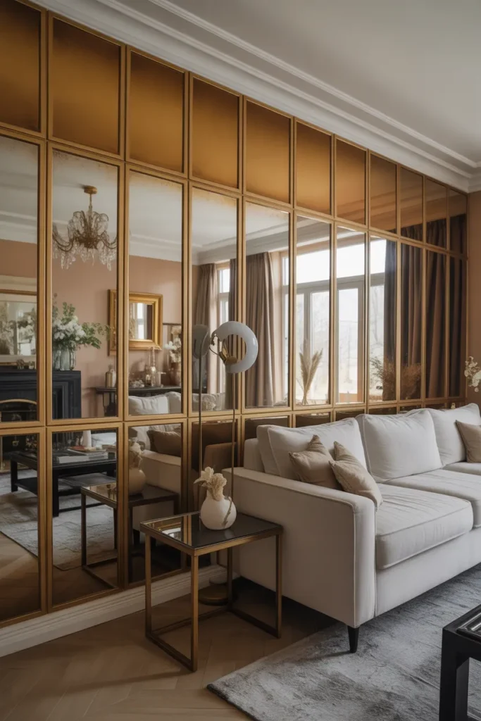 Gold Mirror Accent Wall