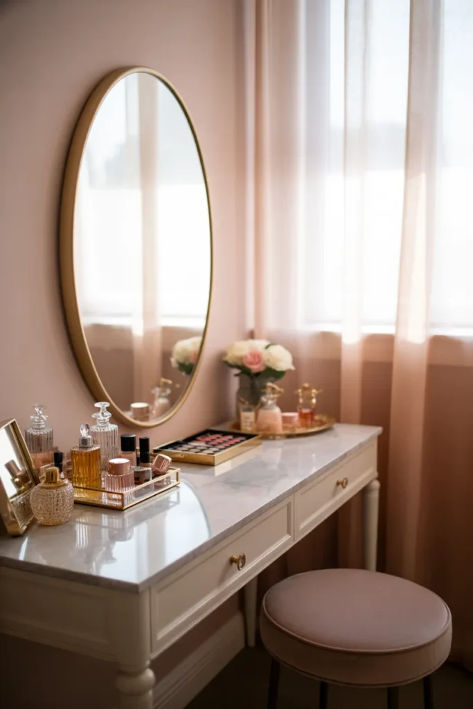 Gold Oval Vanity Mirror