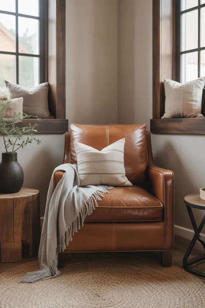 Leather Armchair Accent