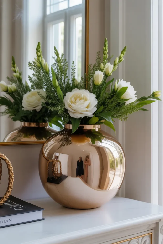 Metallic Mirror Vase