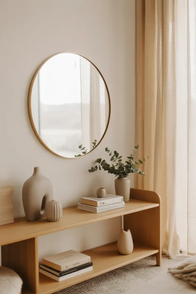 Minimal Gold Round Mirror