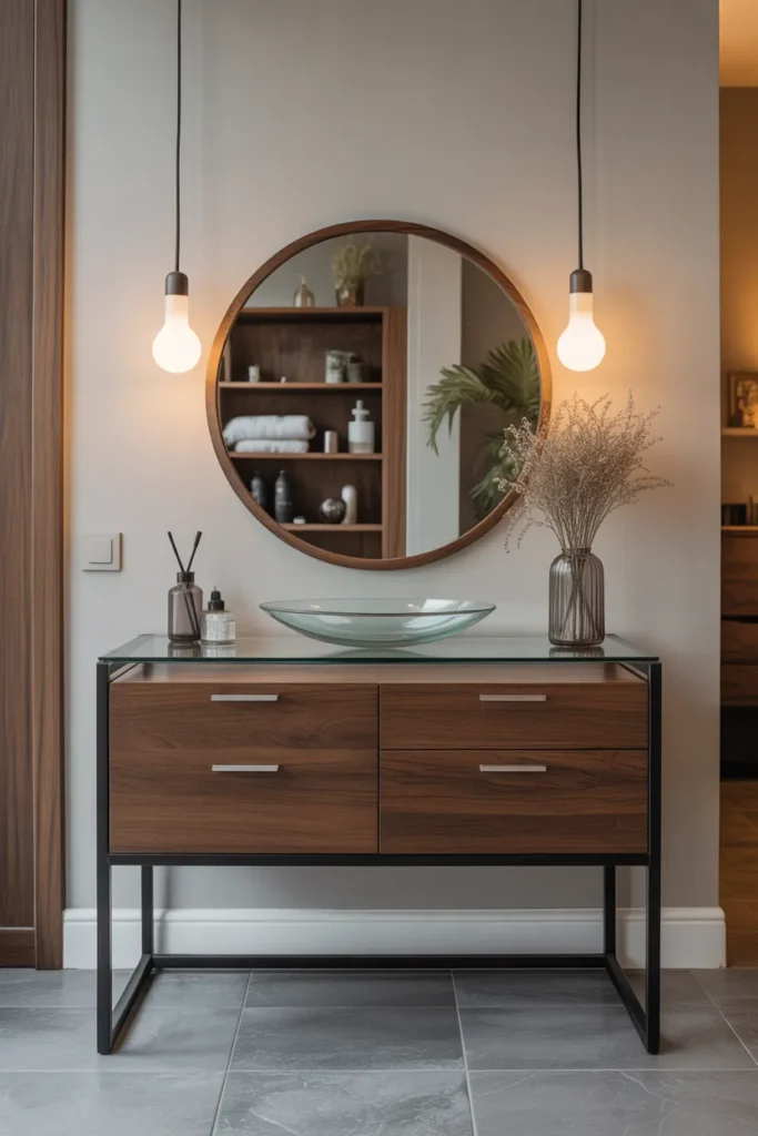 Modern Glass-Top Vanity
