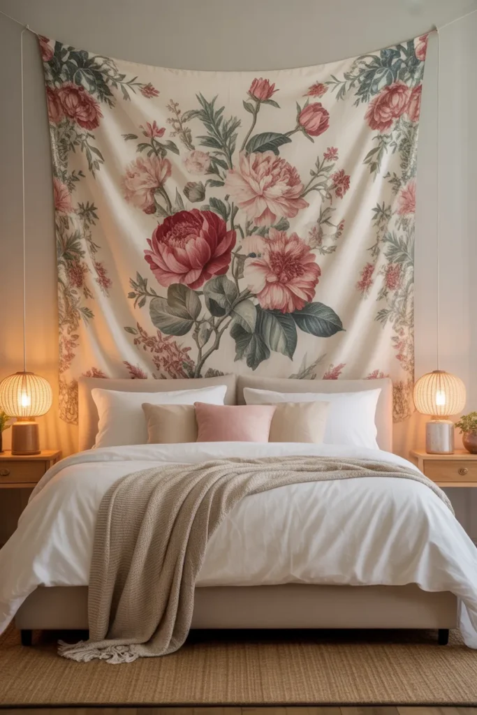 Soft Floral Fabric Art