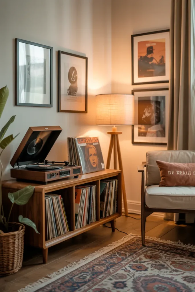 Vintage Record Player Corner