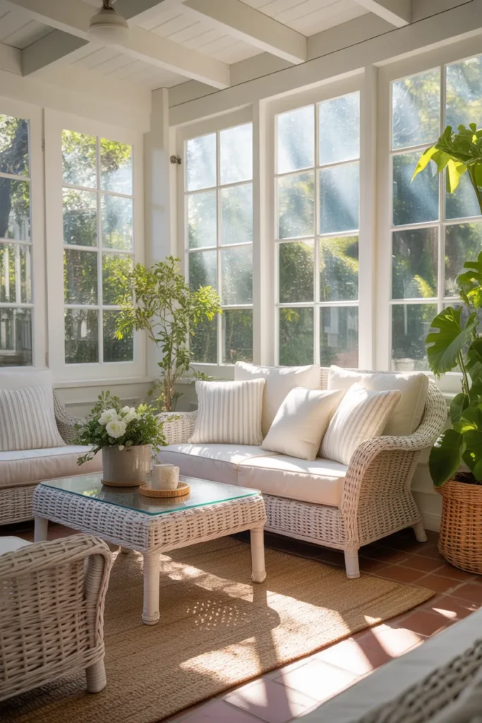 White Wicker Seating