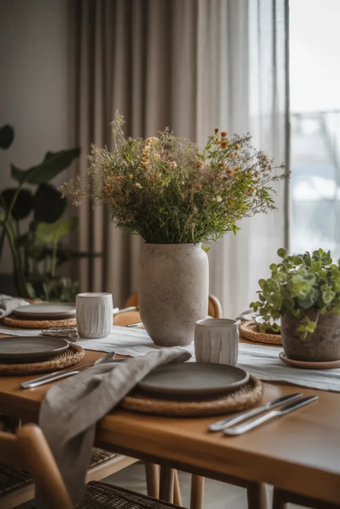 Wide-Mouthed Stoneware Vase