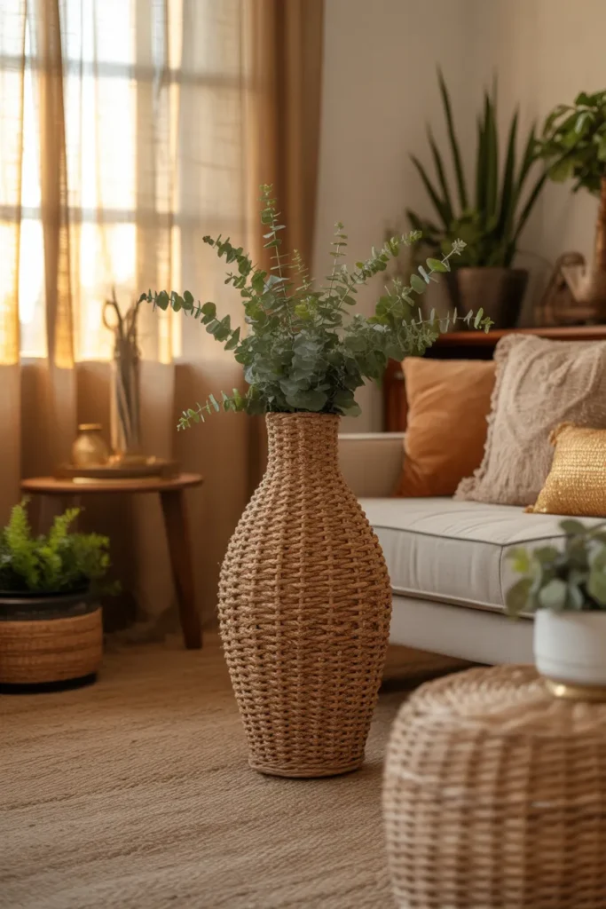 Woven Rattan Vase