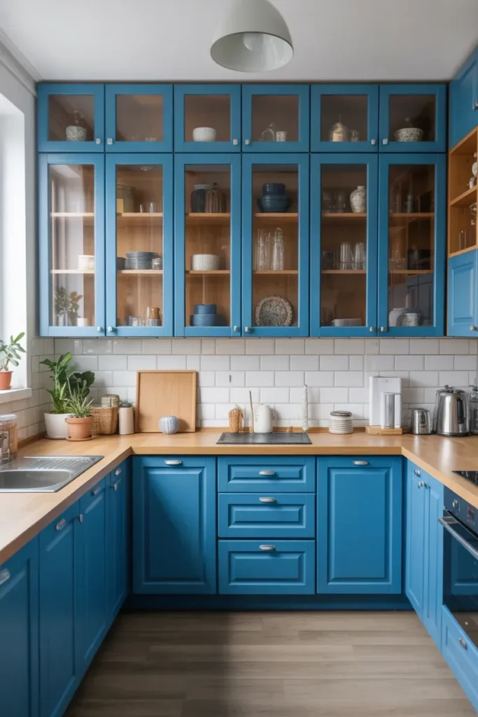 Blue Glass Cabinets