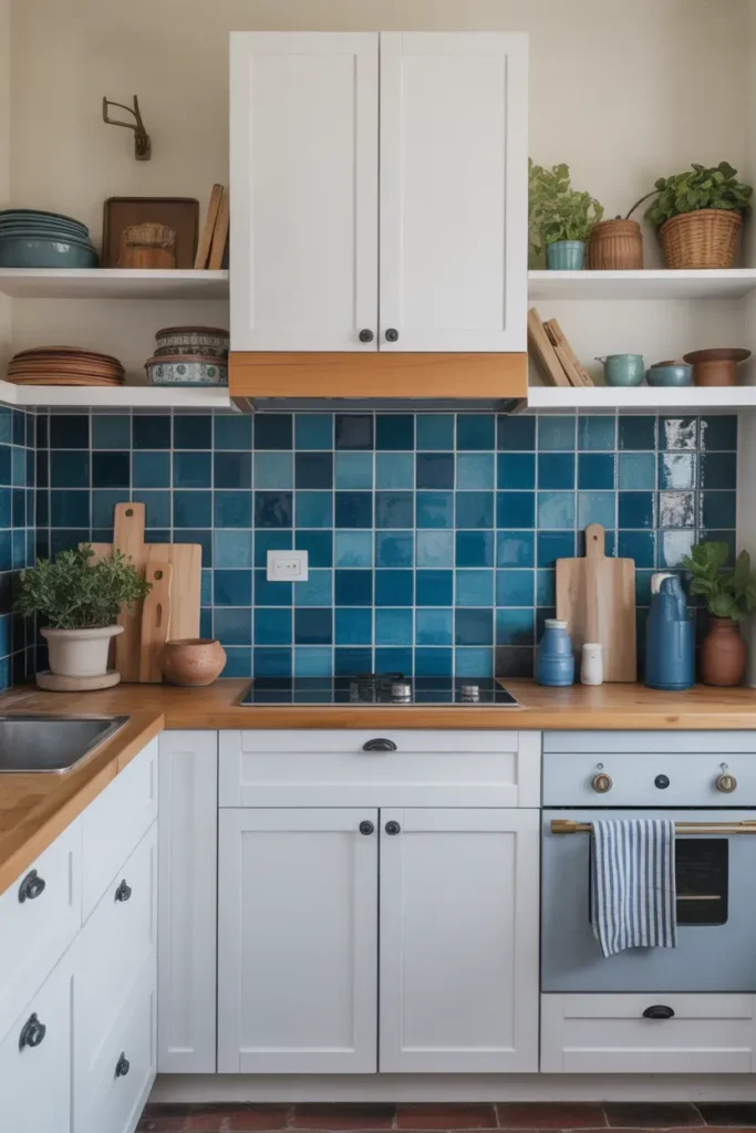 Blue Tile Backsplash