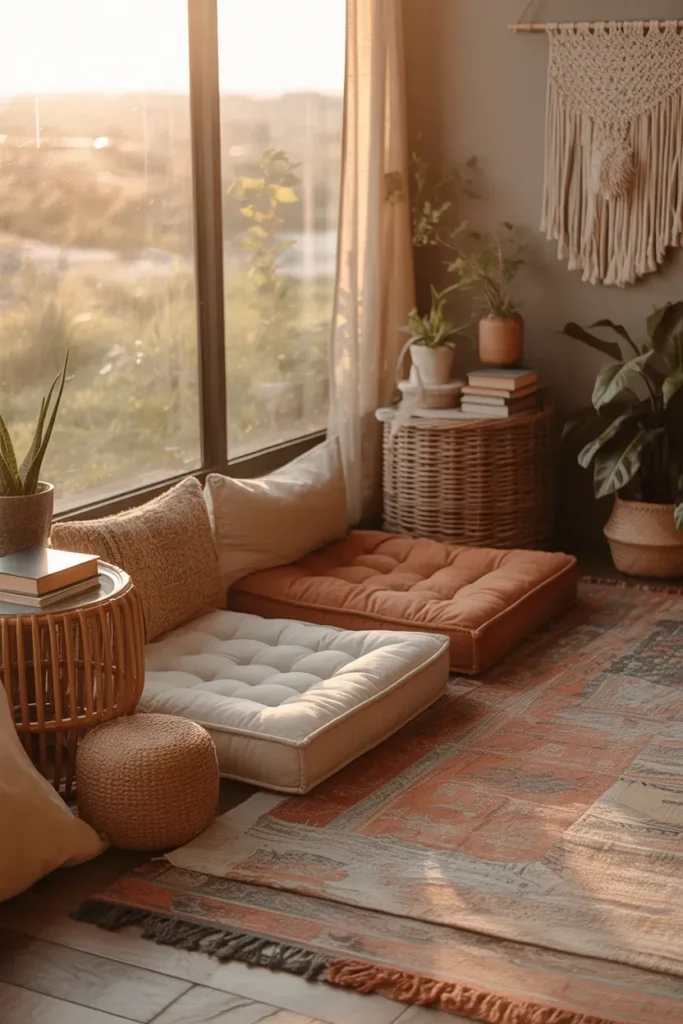 Boho Floor Cushion Corner