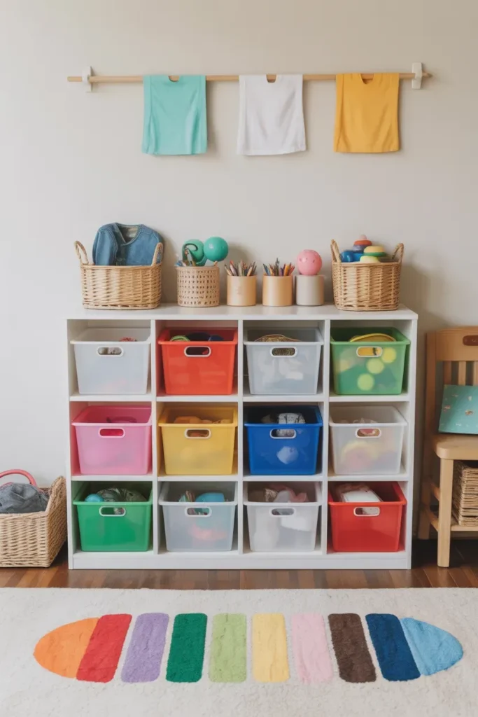Color-Coded Storage Bins
