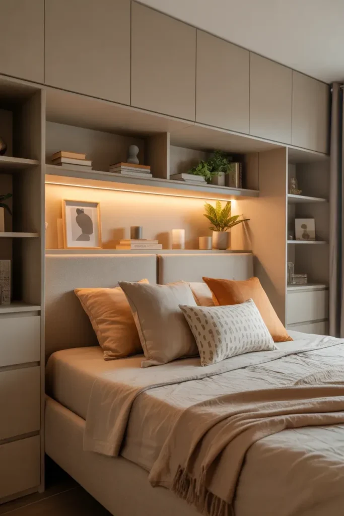 Headboard Cabinet Bed