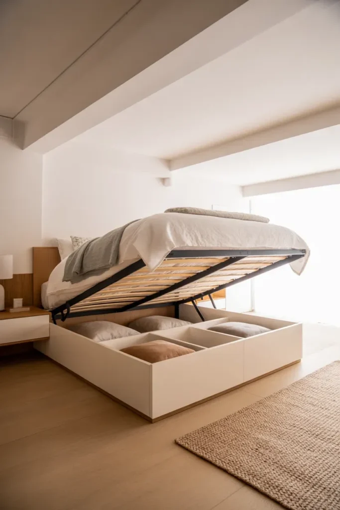 High Frame Storage Bed
