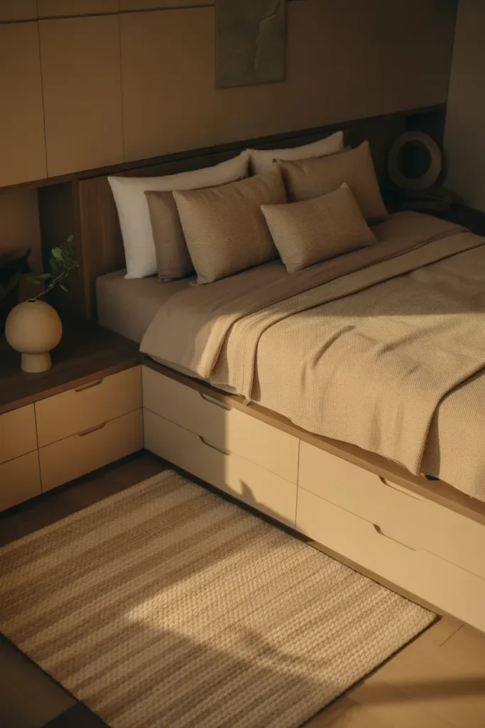 L-Shaped Storage Bed