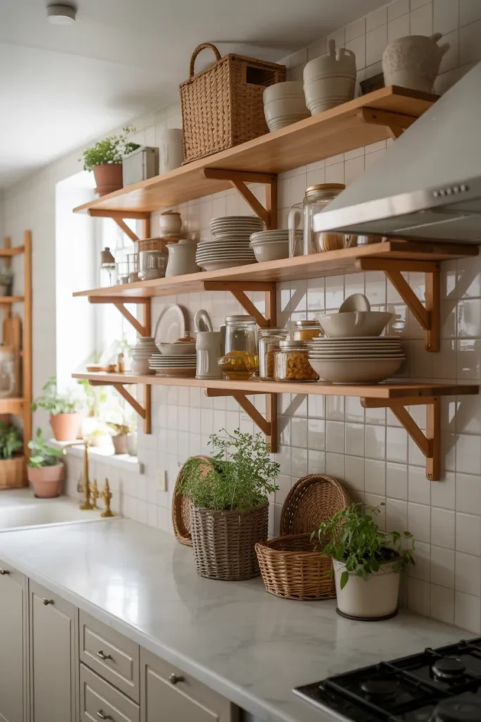 Open Wooden Shelving