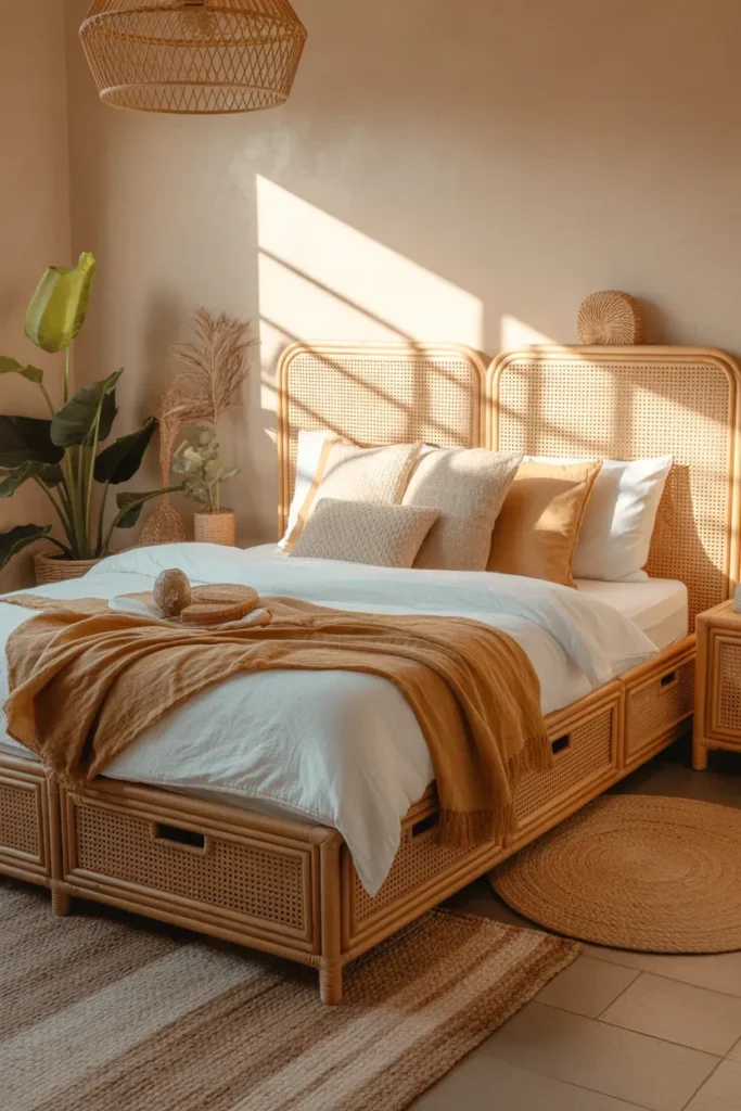 Rattan Storage Bed