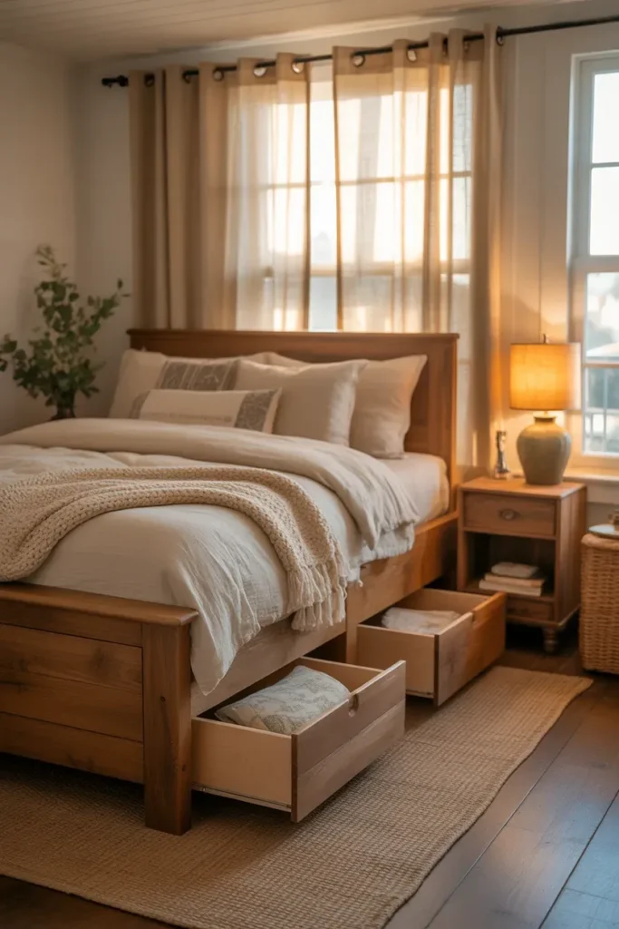 Rustic Farmhouse Storage Bed