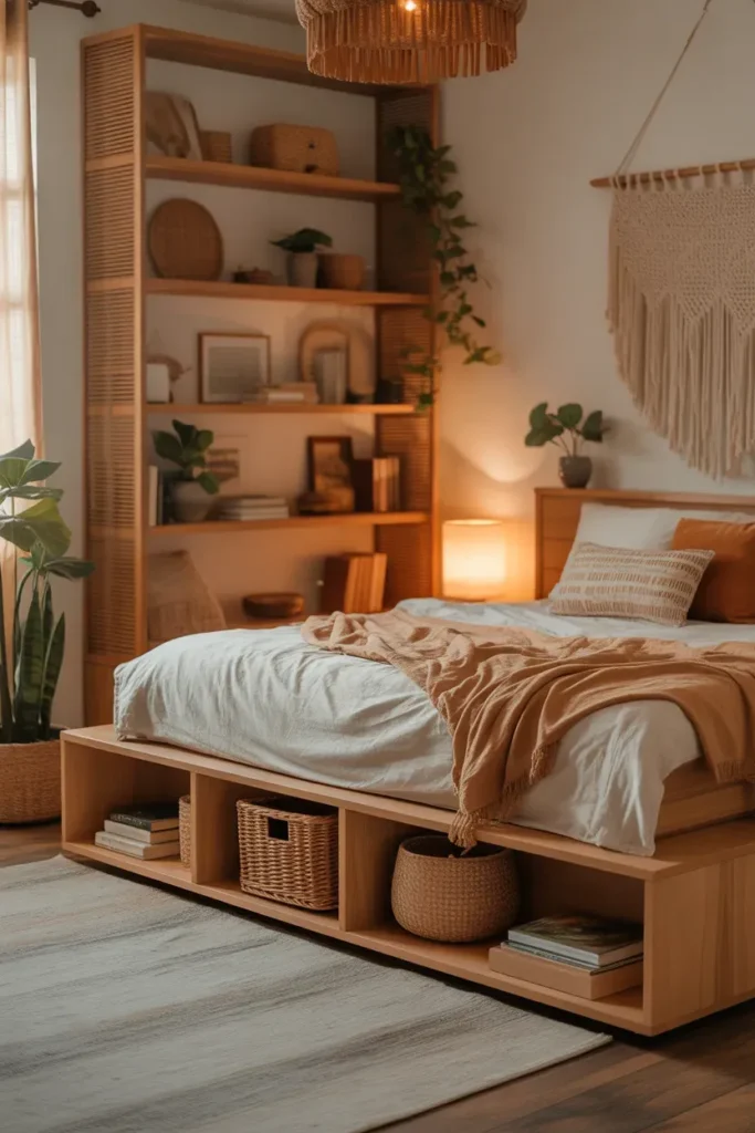 Storage Bed With Shelves