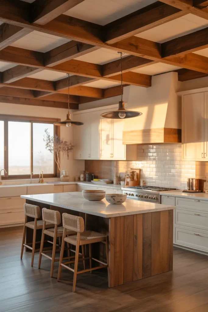 Warm Wood Ceiling Beams