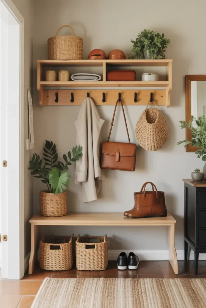 Entryway Wall Hooks Panel
