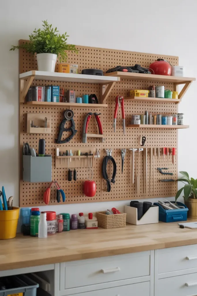 Pegboard Organizer Wall