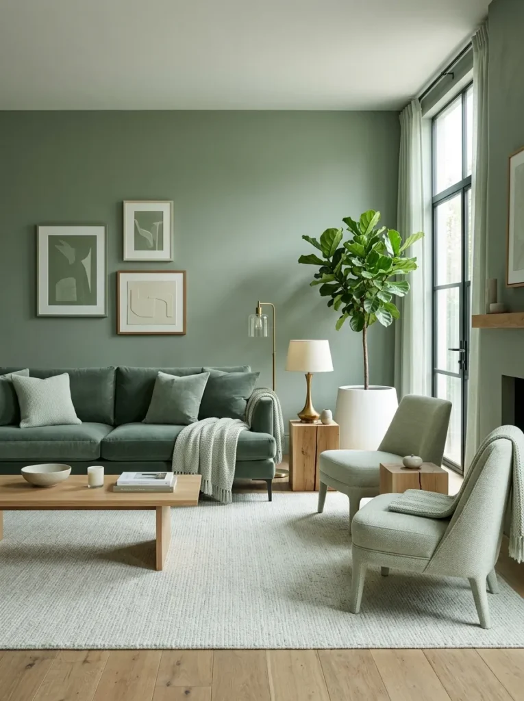Green Living Room Designs