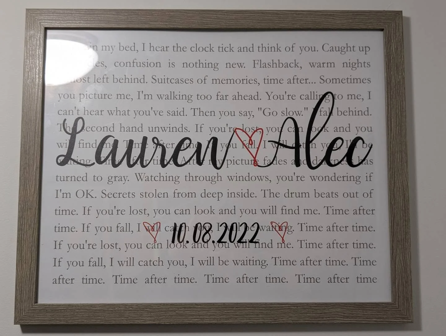 Custom Song Lyrics Frame
