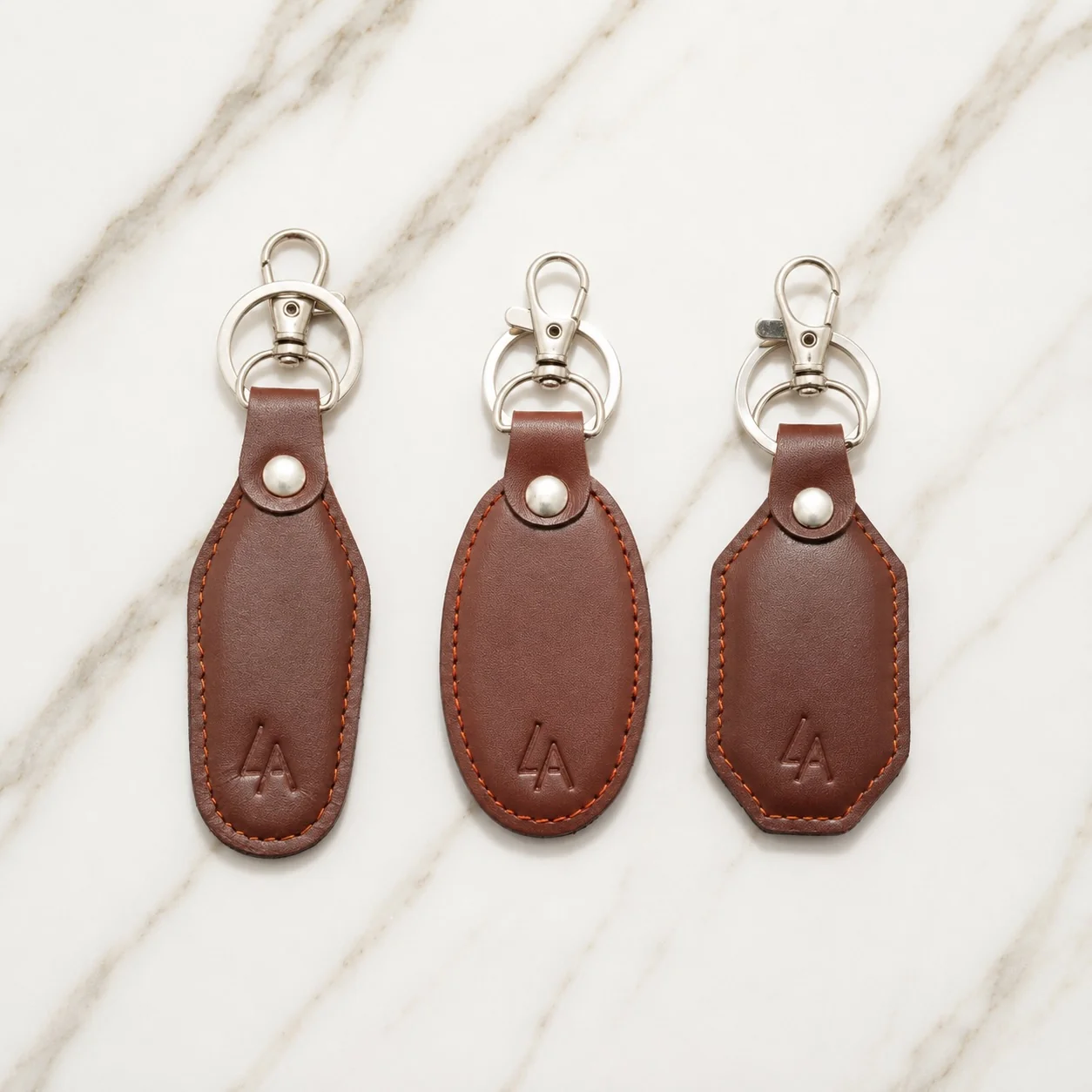 Leather Keychain With Initials